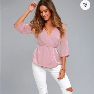 Sail the Riviera Mauve Wrap Top